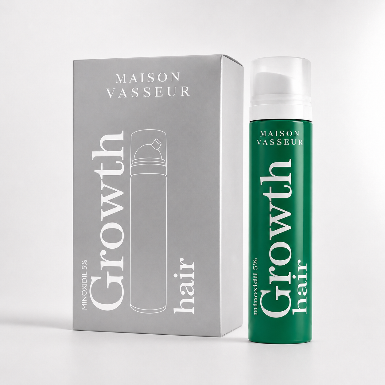 Maison Vasseur hair growth serum bottle and box