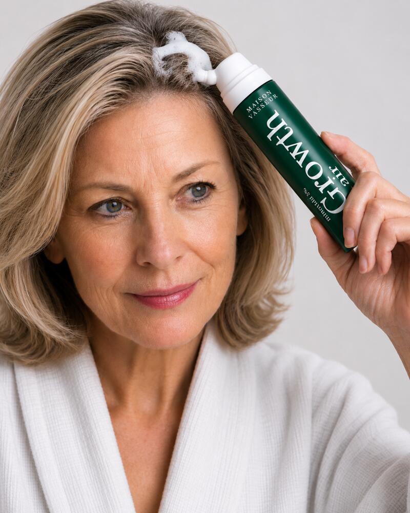 Applying serum to the scalp