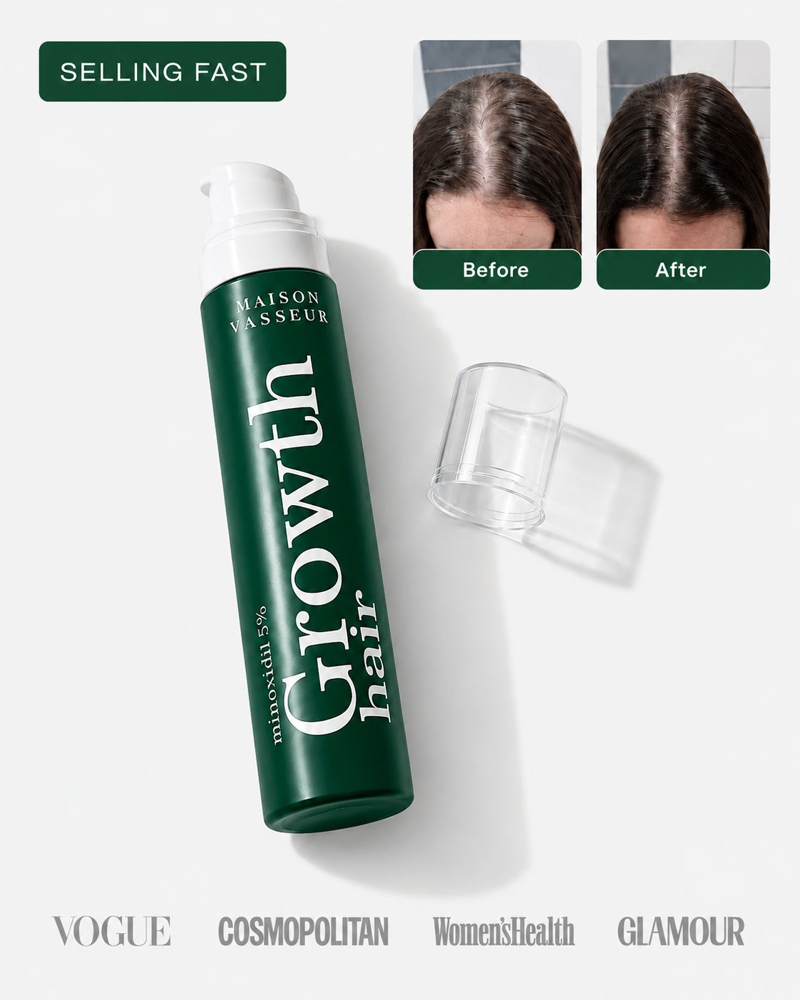 Selling fast, before and after part comparison, as seen in Vogue, Cosmopolitan, Women's Health, Glamour
