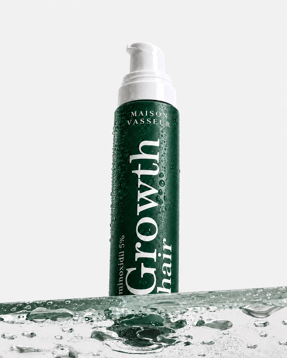Maison Vasseur Growth Hair bottle with water droplets